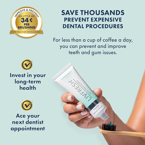 LIVFRESH Plaque & Gum Health Dental Gel Toothpaste - Wintergreen, SLS-Free
