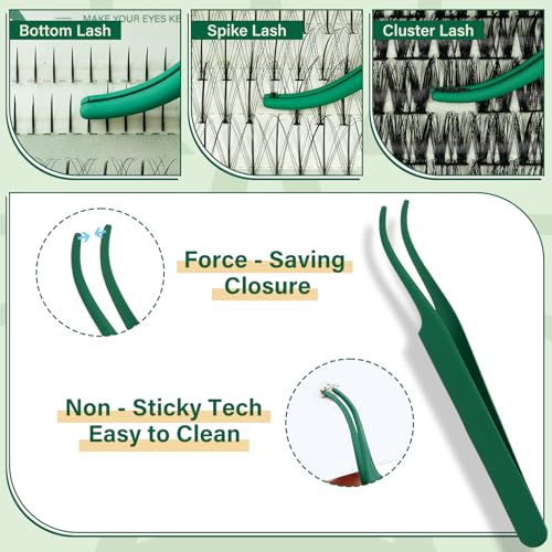 KEYYOU Lash Extension Kit - DIY Clusters with Bond, Seal & Remover