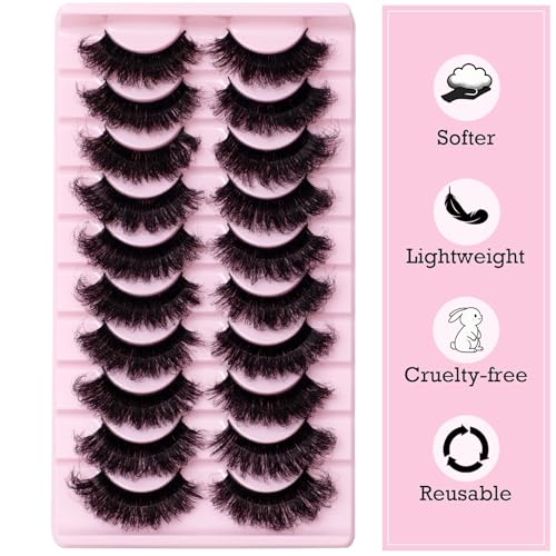 8D Mink Lashes 20mm Fluffy Volume - 10 Pairs False Eyelashes