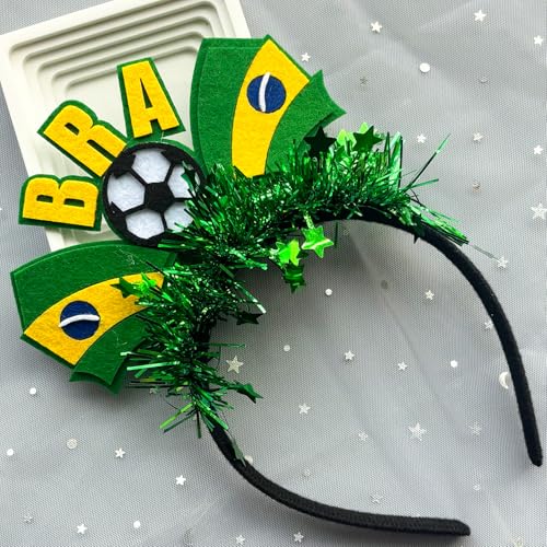 Brazil Flag Headband for Soccer Fans - Elastic Sports Hair Band