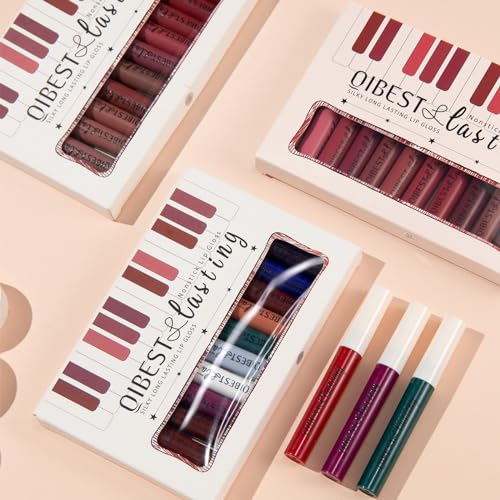 Matte Liquid Lipstick Set - 12 Shades Waterproof & Long Lasting