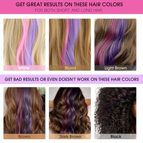 Hair Chalk Comb for Girls - 10 Pc Temporary Washable Color Set