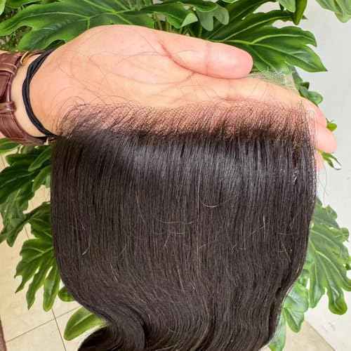 5x5 HD Lace Closure Straight Natural Color 100% Human Hair Pre-Plucked 0.10mm Ultra-thin Invisible Swiss Lace 14 Inch