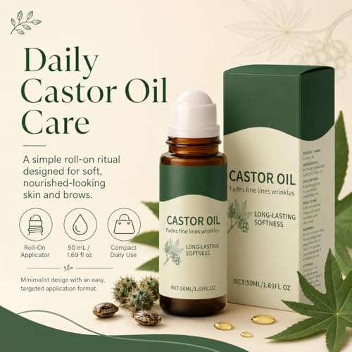 Organic Cold-Pressed Castor Oil Roll-on for Skin & Hair