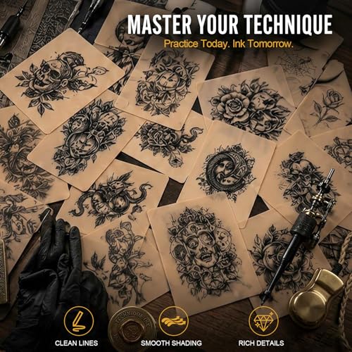 Tattoo Practice Skin 30 Sheets - 1.3mm Double-Sided Fake Skin