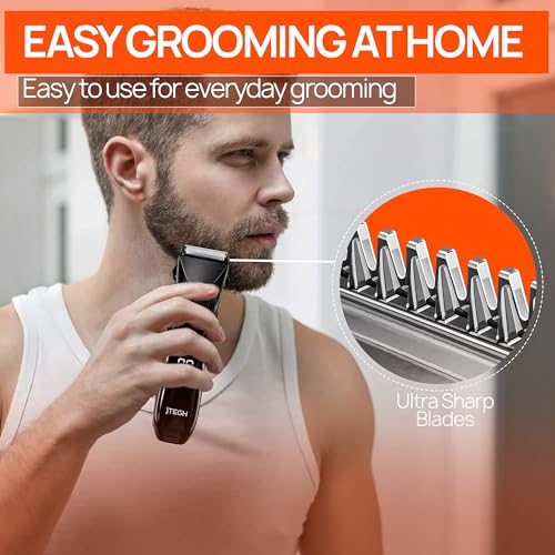 TEGH Men¡¯s Beard & Hair Grooming Trimmer ? Cordless Electric Beard & Hair Trimmer for Men, Rechargeable Waterproof Design with Adjustable Guards
