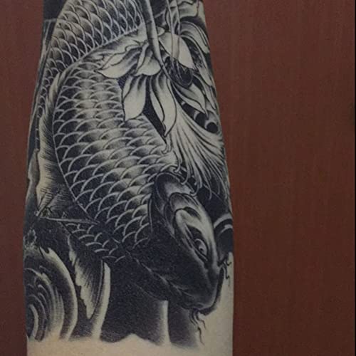 6 Sheets 21x15cm Old School Koi Carp Lucky Golden Fish Arm Leg Temporary Tattoo Stickers Perfect for Parties, Events and More
