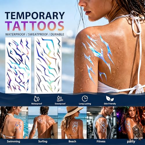120 Demon Mark Temporary Tattoos, 6 Sheets, K-Pop Cosplay
