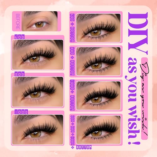 Volume Lash Clusters 60D 80D 100D - Spiky Eyelash Extensions 296Pcs