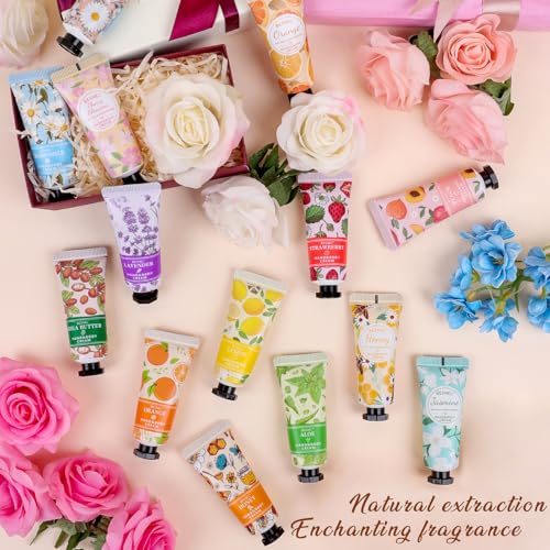 BESNEL 24-Pack Mini Hand Cream Gift Set - Travel Size Moisturizing Lotion