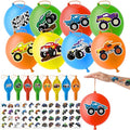 72 PCS Monster Truck Party Favors - 48 PCS Temporary Tattoos & 24 PCS Punch Balloons Combo - Birthday Gifts & Goodie Bag Fillers