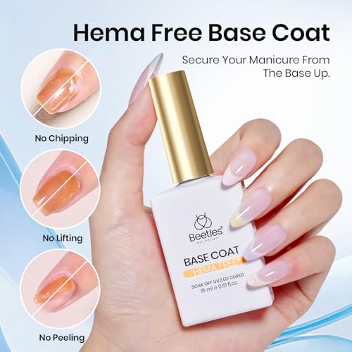 Beetles Gel Nail Dehydrator Primer Base Top Coat Set