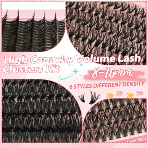 Wispy Lash Clusters Kit - 708pc Individual Eyelash Extensions 30D-100D