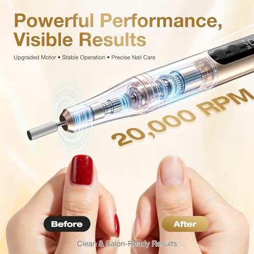 Professional Cordless Electric Nail Drill Kit with LED Display