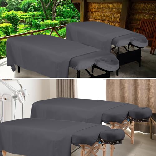 4-Piece Microfiber Massage Table Sheet Set with Face Rest Cover