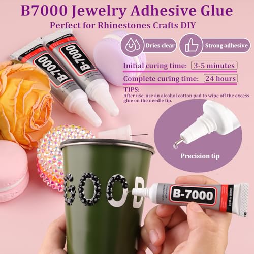 Black Rhinestones Bedazzling Kit - 35,000 Pcs with Glue & Tools, Large Pack