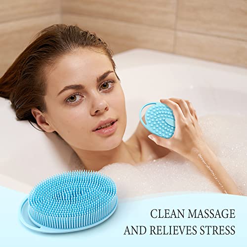 6 Pack Silicone Body Scrubber, Soft Silicone Loofah Exfoliating Body Scrubber Fit for All Kinds of Skin, Clean and Sanitary