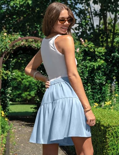 TARSE Womens Linen Wide Leg Skirt Pants Flowy Shorts Skort