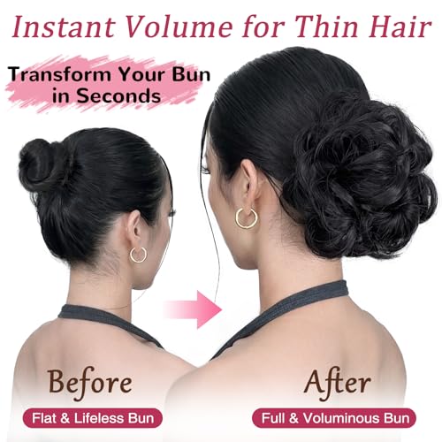Messy Bun Hair Piece Scrunchie - Dark Brown Synthetic Hair Extension