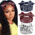 Wide Paisley Headbands for Women – 3-Pack Elastic Bow Hair Wrap Bands