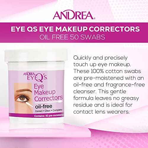 Andrea Eyeq's Oil-free Eye Make-up Correctors Pre-moistened Swabs, 50 Count