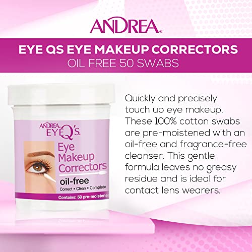 Andrea Eye Q Oil-Free Makeup Corrector Swabs, 50 Count