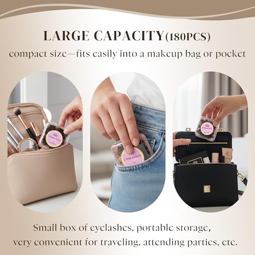 CoMango 180PCS Lash Clusters 3D Fluffy DIY Eyelash Extensions Soft