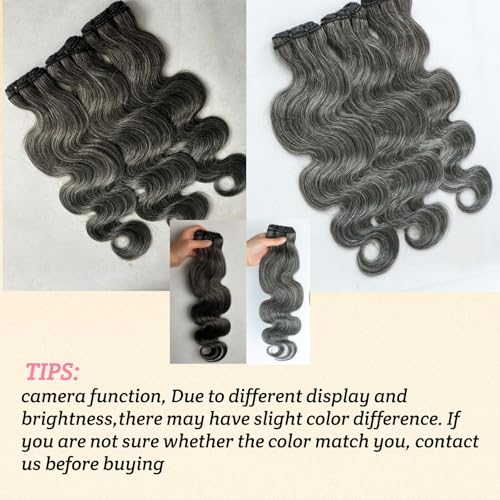 12 Inch Salt and Pepper Wavy Curly Human Hair Bundle - SIYUSI