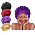 4-Pack Silk Satin Bonnets for Sleeping - Elastic Wide Band Hair Wrap