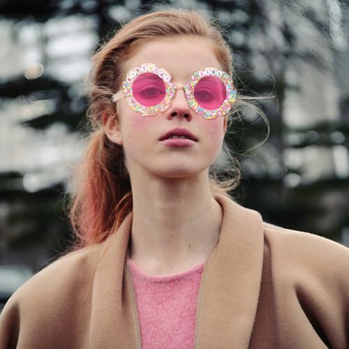 YOGFIT Round Flower Sunglasses for Kids - Cute Birthday Party Accessory