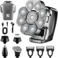 9D Head Shavers for Bald Men, 5-in-1 Electric Razor, Cordless Rechargeable Waterproof Wet/Dry Shaving Grooming Kit for Balder with Nose Trimmer, Massager, LED Smart Display, Gift for Husband Dad