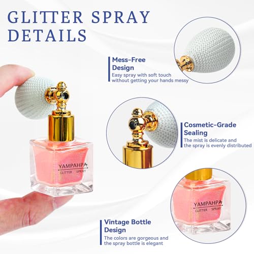 Body Glitter Spray - Pink & Silver for Hair, Skin & Nails