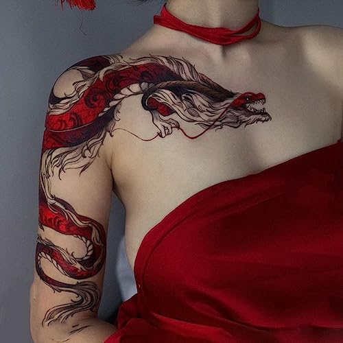 Large Realistic Flower Temporary Tattoos for Women