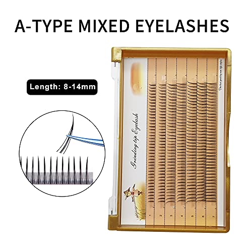 Fishtail Eyelash Extensions Mix Length 10D A Curl Clusters