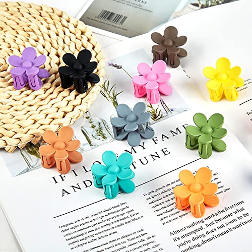 12-Pack Small Flower Hair Claw Clips, 1.37 Inch Mini Jaw Clips