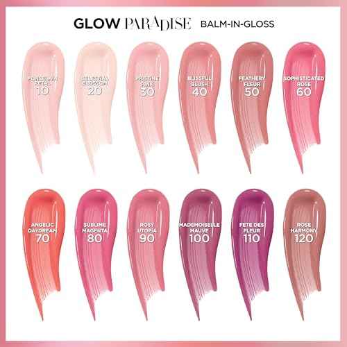 L'Oreal Paris Glow Paradise Hydrating Tinted Lip Balm-in-Gloss with Pomegranate Extract & Hyaluronic Acid, Ultra-Gentle, Non-Sticky Formula, Mademoiselle Mauve, 0.23 fl oz