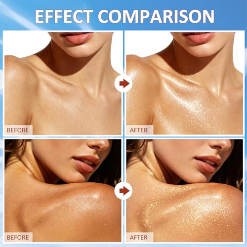 SPF 30 Body Glow Oil - Shimmer Sunscreen for Face & Body