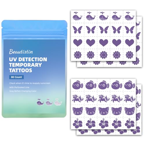 UV Detection Temporary Tattoos - 80 Count Sunscreen Reminder