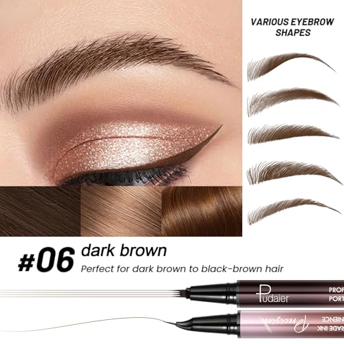 Waterproof Microblading Eyebrow Pen 2-Pack, Dark Brown