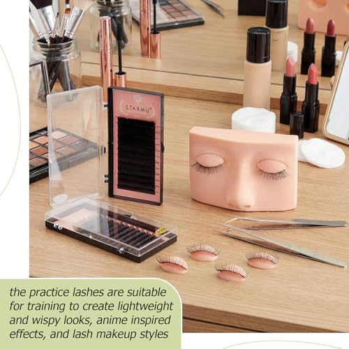 Eyelash Extension Practice Kit with Mannequin Head & 4 Replaceable Eyelids