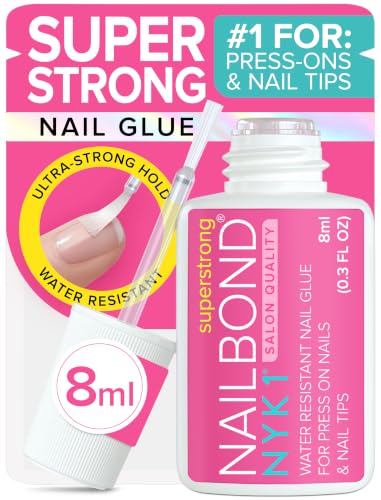 NYK1 Clear Super Strong Nail Glue 8ml for Press On Nails, Tips & Acrylics