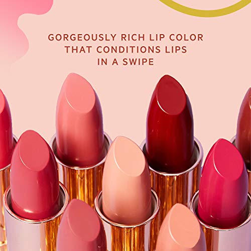 FLOWER BEAUTY By Drew Barrymore Petal Pout Lipstick - Nourishing + Highly Pigmented Lip Color - Infused with Antioxidants (Pink Orchid)