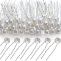 40-Pack White Pearl U-Shaped Bobby Pins for Bridal Hair