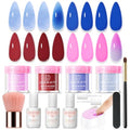 AZUREBEAUTY 4 Colors Dip Powder Nail Kit with Base, Top Coat & Activator
