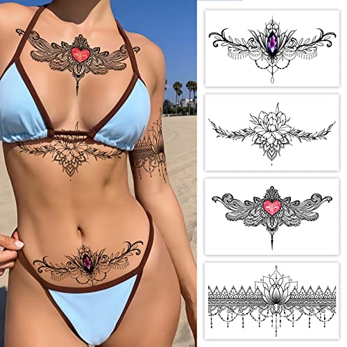 Lace Temporary Tattoos for Women - Set of 5