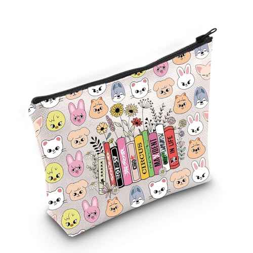 LEVLO Cartoon SKZ Cosmetic Makeup Bag SKZ Animal Fans Gift Cartoon Member Zipper Pouch Bag (SK Z Life Bag)