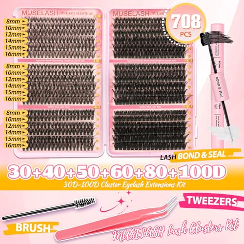 Wispy Lash Clusters Kit - 708pc Individual Eyelash Extensions 30D-100D