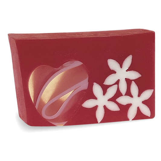 Primal Elements Glycerin Bar Soap | Valentines Soap Helps All Skin Types, Sensitive, Oily & Dry Skin | NO PARABENS, VEGAN, GLUTEN FREE, 100% VEGETABLE BASE - (Flowers & Heart)