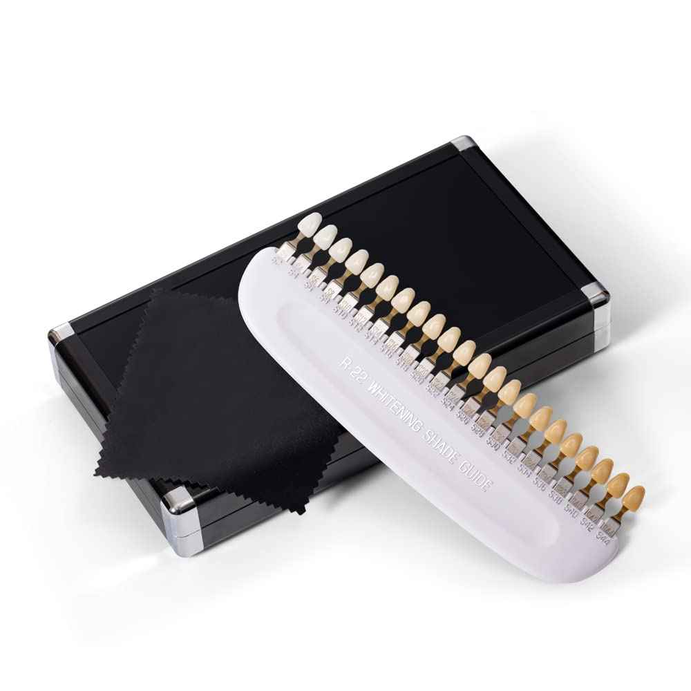 Teeth Whitening Shade Guide Professional 3D R-22 Tooth Whitening Shade Chart with 22 Colors - Tooth Bleaching Shade Chart