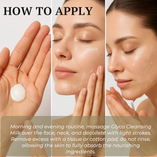 Gernetic Glyco Cleansing Milk - Hydrating Makeup Remover for Face & Neck, All Skin Types, 200ml